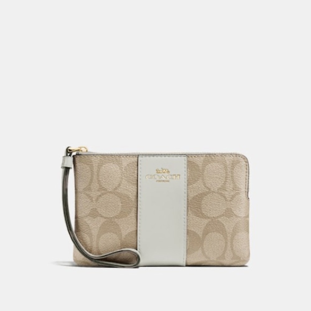 Coach corner zip wristlet